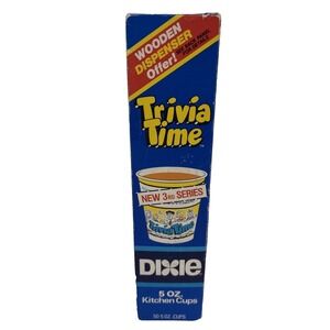 Vintage Trivia Time Dixie 5oz‎ Kitchen Cups NEW 3rd Series 50 Count Sealed NOS